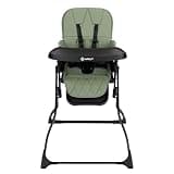 Safety 1st Lily High Chair - Compact Fold, Lightweight Design, Easy Clean, Modern Style - Mineral Green