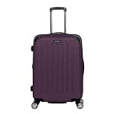 Kenneth Cole REACTION Renegade Luggage Expandable 8-Wheel Spinner Lightweight Hardside Suitcase, Midnight Plum, 24-Inch Checked