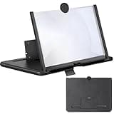 10 in Screen Magnifier for Smartphone, Pull Out Phone Screen Amplifier Enlarger with Acrylic Lens, Eye-Caring Desktop Magnifying Screen with Raised Base Support Anti-Slip Device Slot