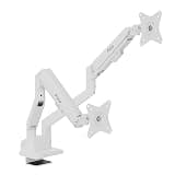 Pixio PS1D Wave White Dual Monitor Arm Stand Desk Mount - Fits up to 32 inches Monitors and up to 19.8lbs. VESA Compatibility and Integrated Cable Management