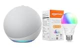 Echo (4th Gen) with Amazon Basics Smart Color Bulb