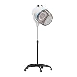 JupiterForce Professional Hooded Floor Hair Dryer 1300W Adjustable Stand Up Bonnet Hair Dryer with Rolling Wheels for Home Salon Spa Beauty Equipment, White