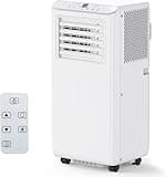 8,000 BTU Portable Air Conditioner – Compact 3-in-1 AC Unit with Cooling, Dehumidifier & Fan Modes, Remote Control, Easy-Install Window Kit Included – Cools Rooms Up to 350 Sq.Ft – White