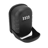 Omquot Wall Mounted Key Box, Aluminum Alloy Key Lock Box for Home Resistant to Violent Damage (Matte Black)