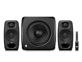 IK Multimedia iLoud Micro Monitor Pro Black Pair & iLoud Sub Bundle with ARC Calibration, 25Hz Bass Extension, Portable Reference Speaker System for Mixing, Production & DJ Setup