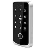 Door Access Control, Smart Access Control Machine Mobile Phone Remote Unlock NFC Fingerprint Password RFID Card Door Controller IP67(Silver),for Door Lock Security(Silver)