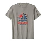 Milwaukee Wisconsin Sailboat Sunset Design T-Shirt