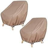 ULTCOVER Waterproof Patio Chair Cover 2 Pack Outdoor Lounge Deep Seat Single Lawn Chair Covers 32W x 34D x 34H inches