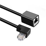 BTIMJVEQM Cat6 Ethernet Extension Cable Rj45 Cat6 Ethernet LAN Network Cable 0.5m Male to Female RJ45 90 Degree Right Anlge for PC Laptop