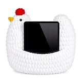 Mifoci Crochet Chicken Tablet Pillow Stand, 9.4 x 9.4 x 3.54 Inch, Cute Chicken Pillow Holder with 7.48 Inch Pockets for Tablet E-Reader, Hands Free Reading on Bed or Couch