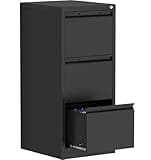 LONGLINK 3 Drawer File Cabinets for Home Office,File Cabinet with Lock, Metal Filing Cabinet for A4/Letter/Legal Size Folder, Assembly Required,Black