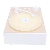 Omquot Portable Vintage Turntable with Aroma Diffuser Bluetooth Speaker for Indoor and Outdoor Use (White)