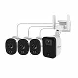 4 Camera Wi-Fi Home Security System, Wired WiFi Security Cameras with a 64GB Micro SD Card, Night Vision, 2-Way Audio, Motion Detection, Easy to Install, Smart Alert, 2.4GHz WiFi