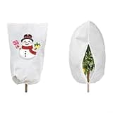 Set of 4 Plant Covers with Drawstring Closure for Outdoor Gardening, Frost Protection, Breathable Fabric (60 x 80 cm)