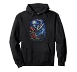 Hummingbird Moonlit Garden Bird Lover Gogh Garden Pullover Hoodie
