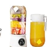 Portable Mini Blender, Rechargeable Personal Juicer with Ice-Crushing Blades, 550mL Direct Drink Cup