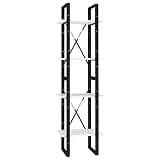 Makastle 4-Tier Bookcase Engineered Wood Floor Mount Office Etagere Shelf Weather Resistant, 15.7" x 11.8" x 55.1", Rectangular