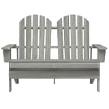 DXKDUSOKJ Solid Fir Wood 2-Seater Adirondack Chair for Garden Patio Terrace Comfortable Outdoor Seating