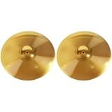 2 Pcs 12 Inch Hi Hat Cymbals Set, Alloy High Hats Cymbal Pair for Drum Set, Crisp Sound, Golden, Easy to Install