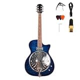 Acoustic Electric Cutaway Resonator Guitar, Beginner Guitar Kit, Country Bluegrass Folk Blues, Spruce Top, Includes Cable, Strap, Capo, wrench, Full Size 40 Inch Right Handed Guitar