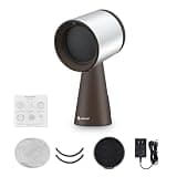 AMZCHEF Portable Range Hood, 3-Speed Desktop Exhaust Vent Fan, Silver brown