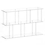 3-Tiers Acrylic Bookshelf 11.8''D X 47.2''W X 24.6''H Horizontal Bookshelf with Large Storage Cube Organizer Shelf Easy Assembly for Home Office Living Room Bedroom