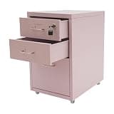 Nwkxnrt Pink 3 Drawer File Cabinet for Office, Home & School