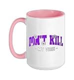 Purple Don't Kill My Vibe Purple Graphic Ceramic Mug, Pink/White, 15oz