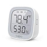Tapo Smart Temperature and Humidity Monitor, 2.7" E-Ink Display, Swiss-Made Sensor, Real-Time Notification, Visual Graphics, Hub Required, White (T315)