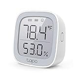 Tapo Smart Temperature and Humidity Monitor, 2.7" E-Ink Display, Swiss-Made Sensor, Real-Time Notification, Visual Graphics, Hub Required, White (T315)