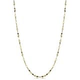 Kooljewelry 14k Solid Yellow Gold Flat Link Mirror Chain Necklace (1.9 mm, 16 inch)
