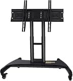 UWYTGF Monitor Arms Mobile Tv Cart Rolling Floor Stand,Screen Height of 32-75 Inches,Adjustable 0-90 ° Flip,Suitable for Portable Use in Home Offices
