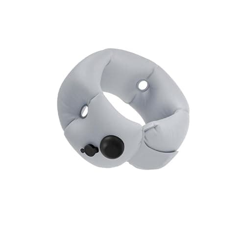 Inflatable Travel Neck Pillow for Airplanes, Ergonomic 360° Support U-Shaped Pillow with Built-in Press Pump & Breathable Holes, Portable Lightweight Neck Support for Flight, Car, Office