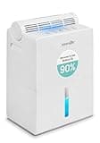 SereneLife 91 OZ Dehumidifier For Home | Covers 1200 SQ FT For Basements, Bedrooms, Bathrooms & Offices | Includes Removable Natural Dehumidifier For Closet | Set Timer, Sleep Mode & Humidity | White