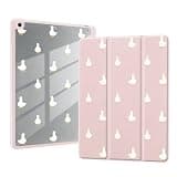 AdorableWhimsy Cute Kawaii Duck Case for iPad 5th/6th Generation(2017/2018), for iPad Air/Air 2 9.7 Inch with Pencil Holder Cartoon Animal Pink Leather Clear Back Shell Foldable Protective Cover