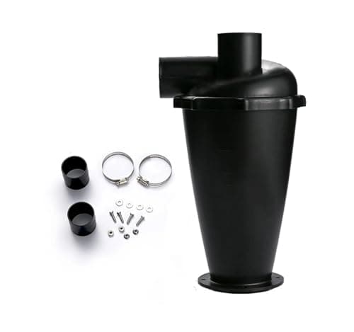 Cyclone Filtration Dust Collector, 50mm/2'' DIY Turbocharged Woodworking Filter Industrial Separator Canister(Black,1pc)