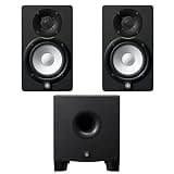 Yamaha HS5 Powered Studio Monitor Pair with HS8S Subwoofer Bundle — 5-Inch Bi-Amplified Nearfield Speakers, 8-Inch Sub, 2.1 Monitoring System for Mixing, Mastering, Music Production and Home Recording