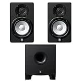 Yamaha HS5 Powered Studio Monitor Pair with HS8S Subwoofer Bundle — 5-Inch Bi-Amplified Nearfield Speakers, 8-Inch Sub, 2.1 Monitoring System for Mixing, Mastering, Music Production and Home Recording