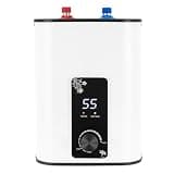 Electric Water Heater Under Sink Mini Tank Instant Hot Water Heater 1500W 8L Stainless Steel ABS Energy Saving Kitchen Bathroom RV Sink Use Compact 24x24x35cm