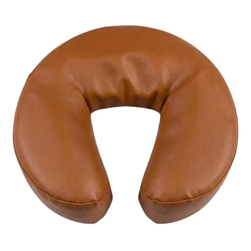 South Beach Leather Men's Travel Neck Pillow Cushion - Universal Crescent Headrest Pillow - Neck Head Cushion for Massage Chairs Spa Bed (Tan, One Size)