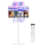 KEFEYA 32" Smart Portable TV, FHD Touch Screen Monitor on Wheels, Voice Remote Control, Wireless Movable Display, 360° Swivel Rotation, Rechargeable 38400mAh Battery,EDLA-Certified,20W Stereo Speakers