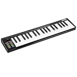 37-Key USB MIDI Keyboard Controller, Portable Music Keyboard with 8 Drum Pads, OLED Display and DAW Integration, Professional Electronic Piano for Music Production, Black