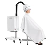 Lumicasaler Nano Hair Steamer Machine 500W Freestanding Professional Micro Mist Hair Color Processor Beauty Salon Vertical Nano HairSteamer with Wheels for Hair Care Scalp Care Perming (White)
