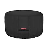 Porch Shield Fire Pit Cover - Waterproof 600D Heavy Duty Fade Resistant Round Patio Fire Bowl Cover Black - 44 inch