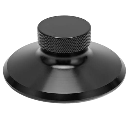 78mm Record Weight Stabilizer, Aluminum Alloy Turntable Disc Clamp, HiFi Record Player Accessory with Microfiber, Balanced Weight Design for LP Records, Reduces Vibra (Black)