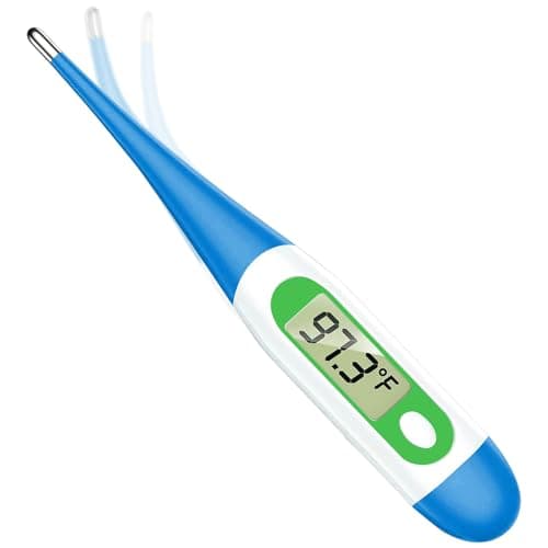Basal Thermometer for Adults with 10 Seconds Fast Reading, Digital Thermometer (Light Blue+Green)