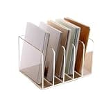 CFGH6FDF Tabletop Five Zones Transparent Acrylic Bookshelf Small Office Document Organizer Freestanding Book Shelf
