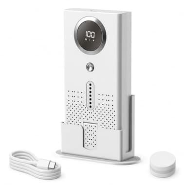 Portable Air Freshener for Small Spaces, USB-C Rechargeable Odor Deodorizer with Fragrance Tablet, Compact Desktop Air Care Device with Stand for Bedroom, Bathroom, Closet, Office, Shoe Cabinet