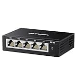 WAVLINK 5-Port Gigabit Ethernet Unmanaged Switch, Home Network Hub, Office Ethernet Splitter, Plug & Play, Desktop/Wall Mount, Silent Operation, Metal Case