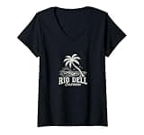 Women's Rio Dell California Palm Tree Beach Design V-Neck T-Shirt